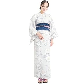 浴衣4点セット◆古典花柄浴衣✖️リバーシブル半幅帯✖️天然石帯留✖️真田紐 浴衣 セット レディース 浴衣セット 半幅帯 2023 大人 3点セット